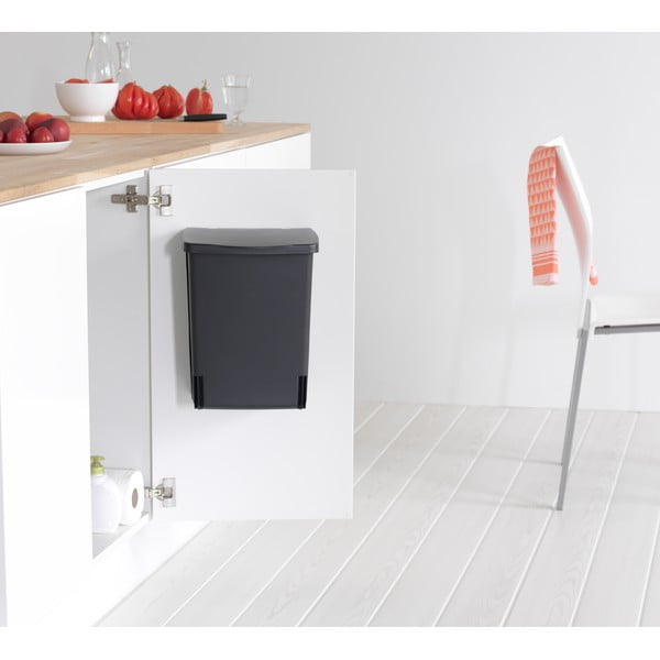Melna iebūvēta plastmasas atkritumu tvertne 10 l – Brabantia-image-1