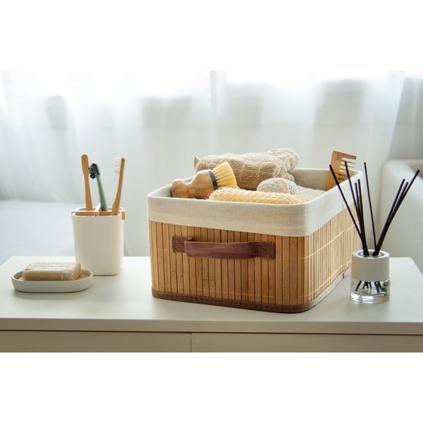 Brūns bambusa uzglabāšanas grozs Compactor Carossa-image-1