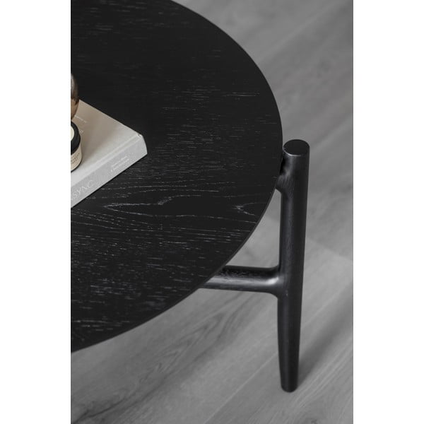 Melns ozolkoka kafijas galdiņš ø 80 cm Holton - Rowico-image-3