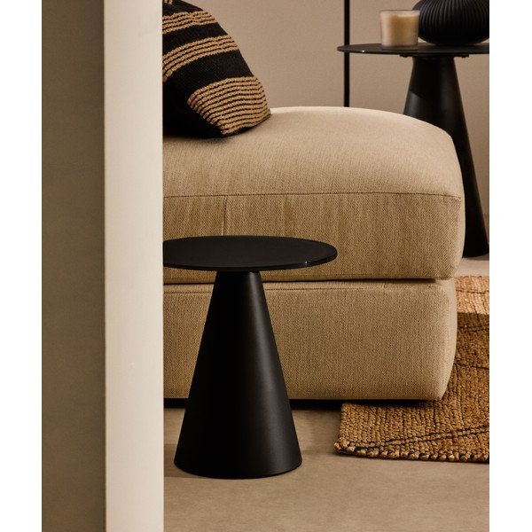 Apaļš sānu galdiņš ar stikla galda virsmu ø 30 cm Wilshire – Kave Home-image-1