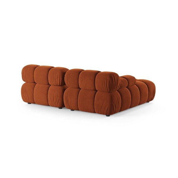 Terakotas oranžs samta modulārais stūra dīvāns (ar kreiso stūri/ar zvilni) – Micadoni -image-3