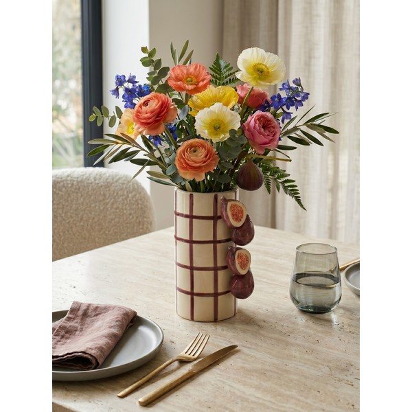 Violeta/krēmkrāsas keramikas vāze (augstums 21 cm) Havor – Yes Everyday-image-1