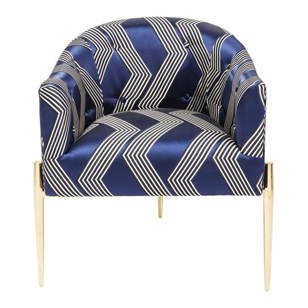 Zils krēsls ar zeltainām kājām Kare Design Kimono