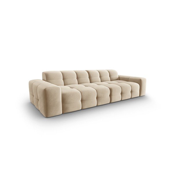 Bēšs samta dīvāns 255 cm Kendal – Micadoni Home-image-3