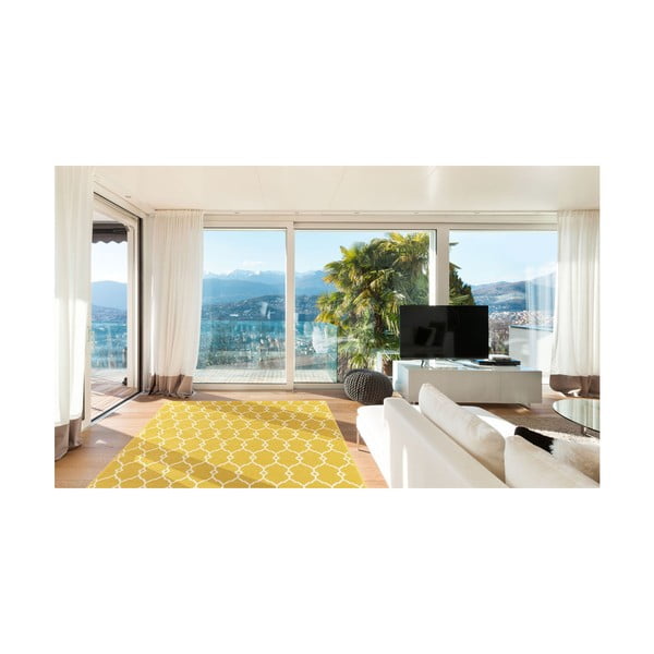 Dzeltens āra paklājs Floorita Trellis, 133 x 190 cm-image-3