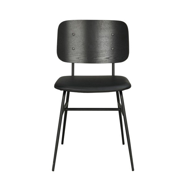 Melns ēdamistabas krēsls ar melnu sēdekli Rowico Brent-image-2