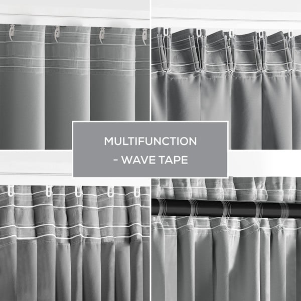 Pelēks daļēji gaismu necaurlaidīgs aizkars 140x245 cm Kierra – Restilo-image-2