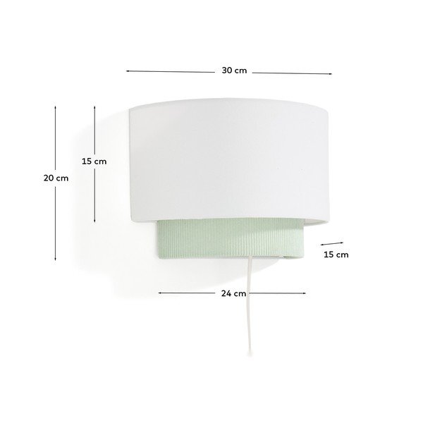 Balta/tirkīzzila bērnu lampa ar auduma abažūru Bianella – Kave Home-image-4