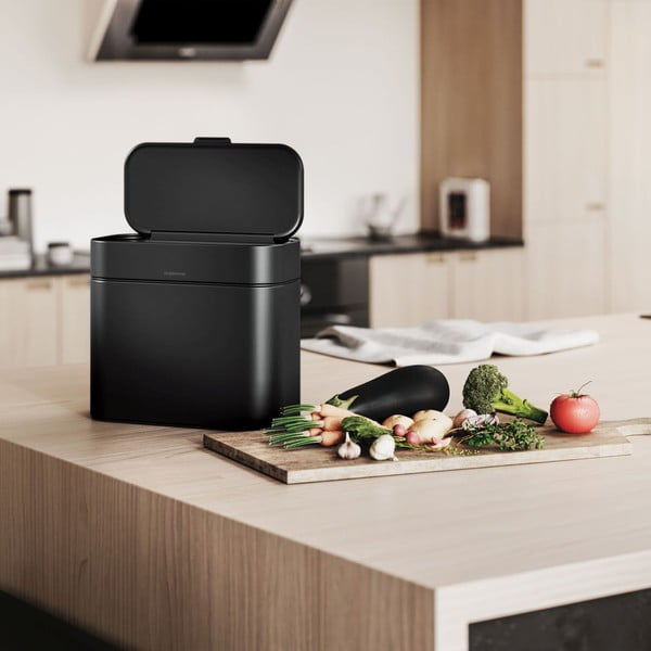 Matēti melns kompostējamo atkritumu konteiners 4 l – simplehuman-image-3