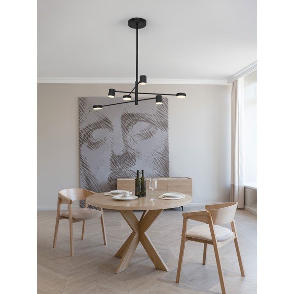Melna alumīnija LED piekaramā lampa ar regulējamu spilgtumu ar akrila stikla abažūru ø 100 cm Nordik – Nova Luce-image-1