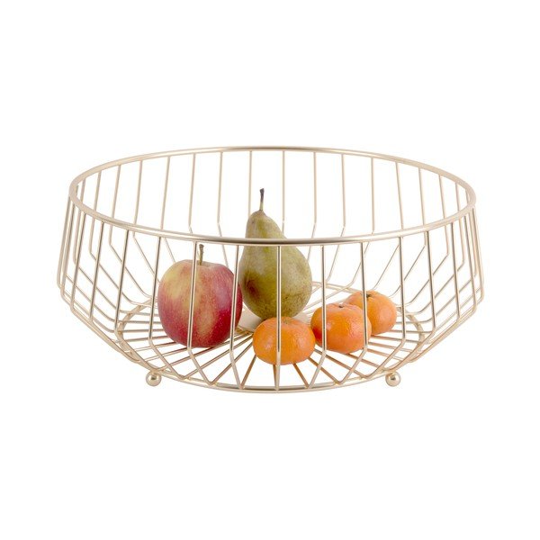 Metāla augļu grozs zelta krāsā PT LIVING Linea, ø 34 cm-image-1