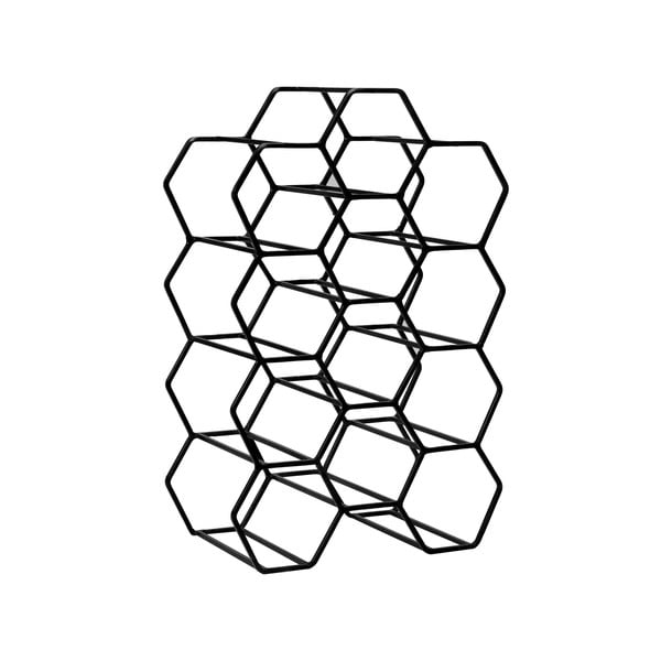 Melns metāla vīna statīvs 12 pudelēm Salbris – Light & Living-image-4