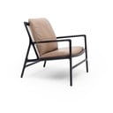 Melns/bēšs ādas atpūtas krēsls Dedo – Gazzda