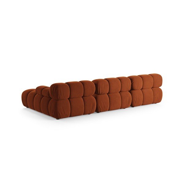 Terakotas oranžs samta modulārais stūra dīvāns (ar labo stūri/ar zvilni) – Micadoni -image-3