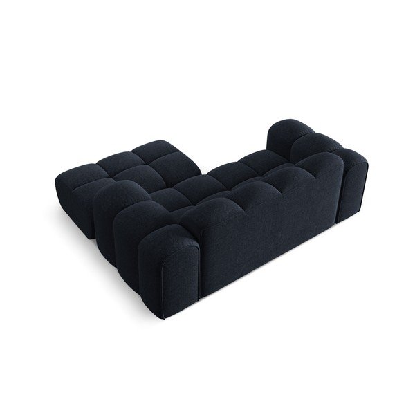 Tumši zils stūra dīvāns no šenila auduma (ar labo stūri/ar zvilni) Treno – Cosmopolitan Design-image-3