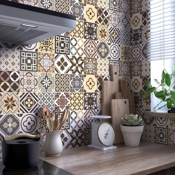 Sienas uzlīmju komplekts (24 gab.) Ambiance Kenjito, 15 x 15 cm-image-1