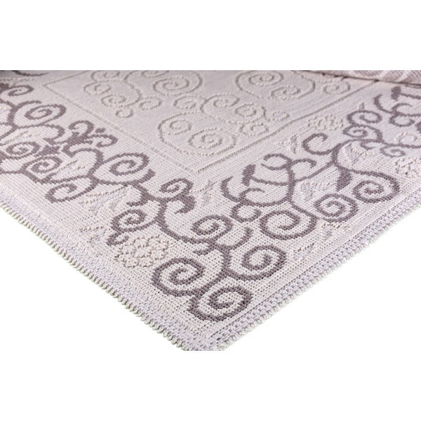 Pelēki bēšs kokvilnas paklājs Vitaus Orkide, 80 x 150 cm-image-2