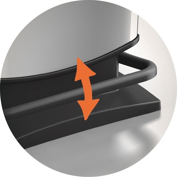 Pelēka pārstrādātas plastmasas atkritumu urna ar pedāļiem 40 l Paso – Rotho-image-4