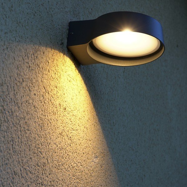 Pelēka sienas lampa SULION Naya, ø 16 cm-image-1