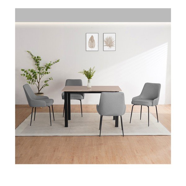 Ēdamgalds ar ozolkoka imitācijas galda virsmu 80x120 cm Durham – Støraa-image-2