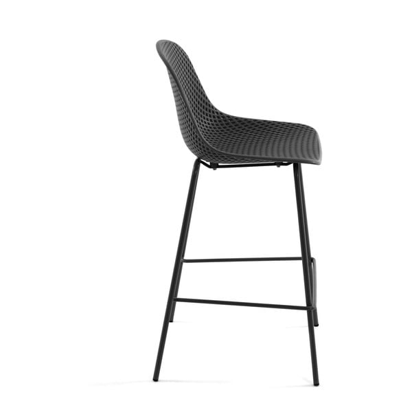 Antracīta pelēks metāla/plastmasas dārza bāra krēsls Quinby – Kave Home-image-4