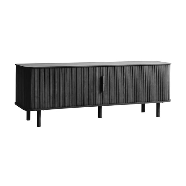 Melns TV galdiņš ar ozolkoka imitāciju 160x56 cm Cavo – Unique Furniture-image-4