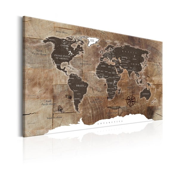 Pasaules sienas kartes Bimago Wooden Mosaic, 120 x 80 cm-image-2