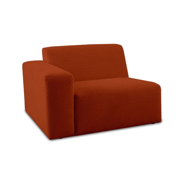 Ķieģeļu sarkans modulārais dīvāns no buklē auduma (ar kreiso stūri) Roxy – Scandic-image-1