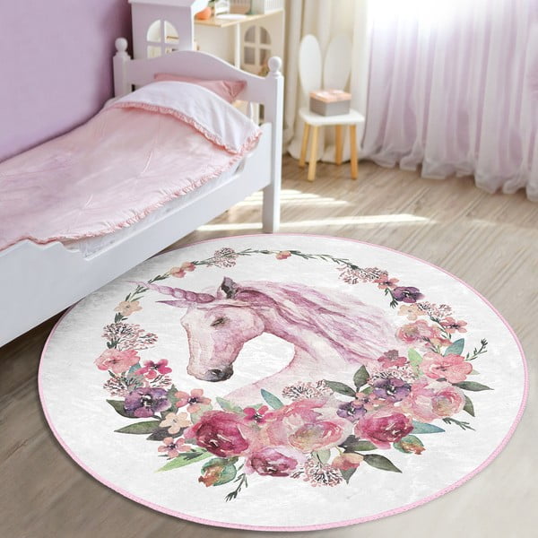 Rozā bērnu paklājs ø 80 cm Comfort – Mila Home-image-3