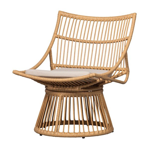 Dabīga toņa mākslīgās rotangpalmas dārza atpūtas krēsls Alatna – WOOOD