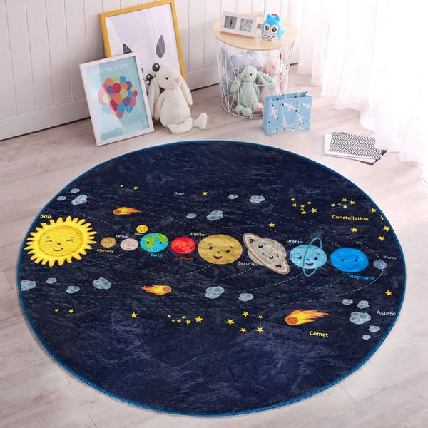 Tumši zils bērnu paklājs ø 120 cm Comfort – Mila Home-image-2