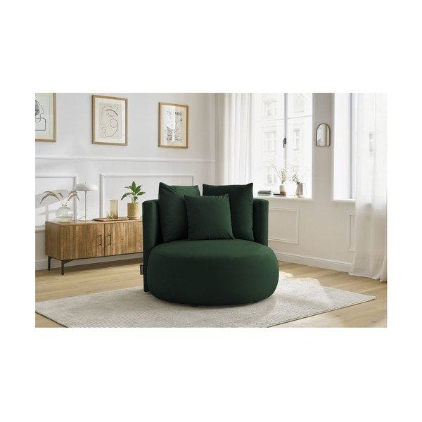 Tumši zaļš samta atpūtas krēsls Cesar – Bobochic Paris-image-1