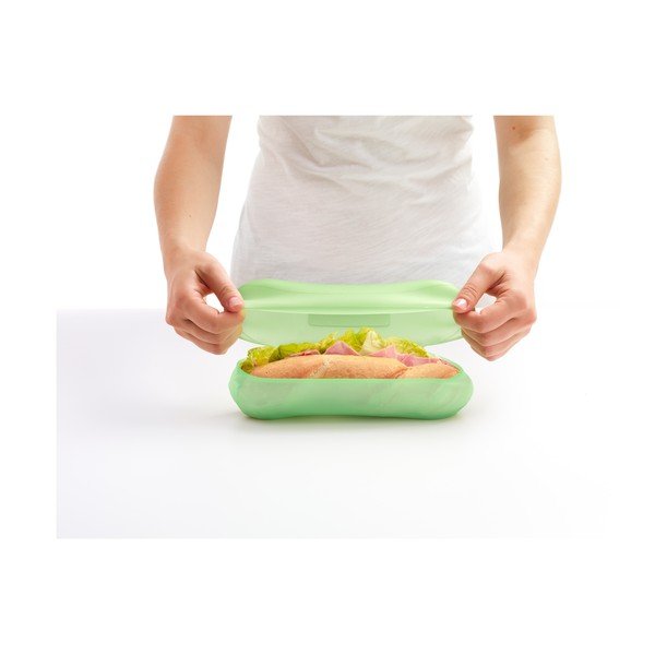 Zaļš silikona atkārtoti lietojams bagetes iesaiņojums Lékué Reusable-image-4
