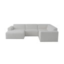 Balts stūra dīvāns no buklē auduma (U veida) Roxy – Scandic