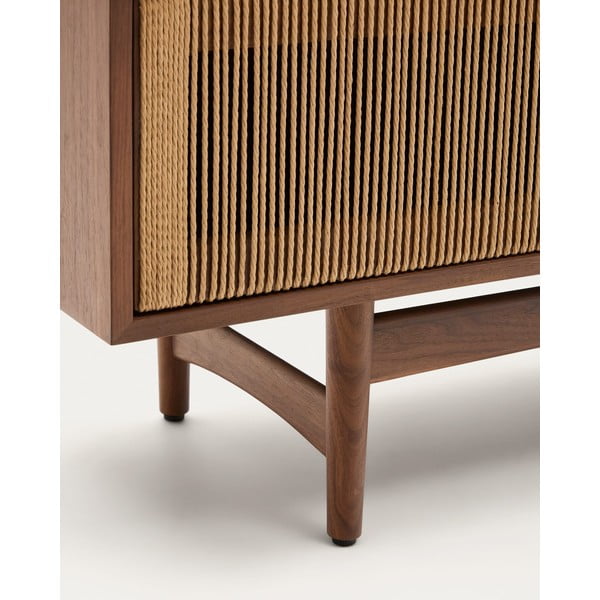 Brūns TV galdiņš ar riekstkoka imitāciju 200x50 cm Elan – Kave Home-image-4