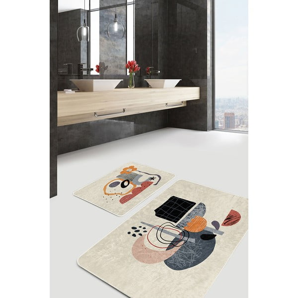 Bēši samta vannas istabas paklājiņi (2 gab.) 60x100 cm – Mila Home-image-2