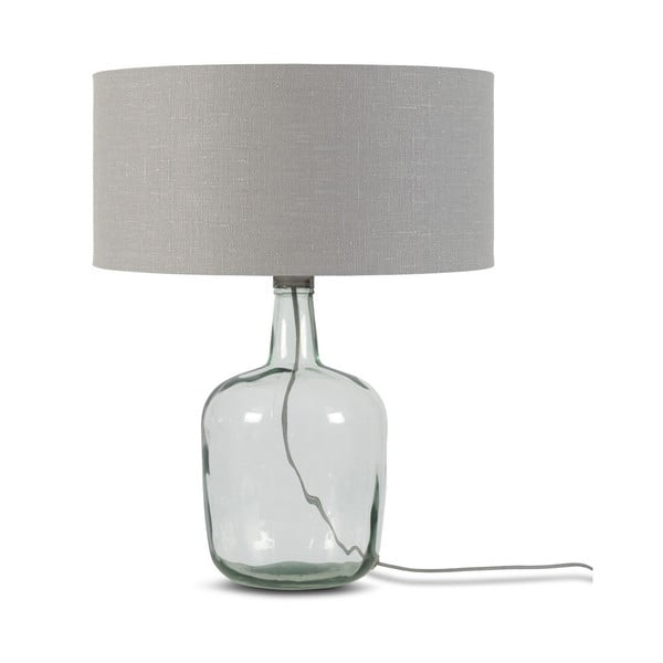 Galda lampa ar gaiši pelēku abažūru un pārstrādāta stikla struktūru Good&Mojo Murano, ⌀ 47 cm