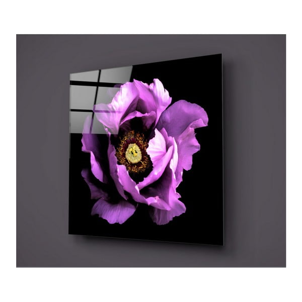 Melnā un violetā stikla glezna Insigne Calipsa Purple, 30 x 30 cm