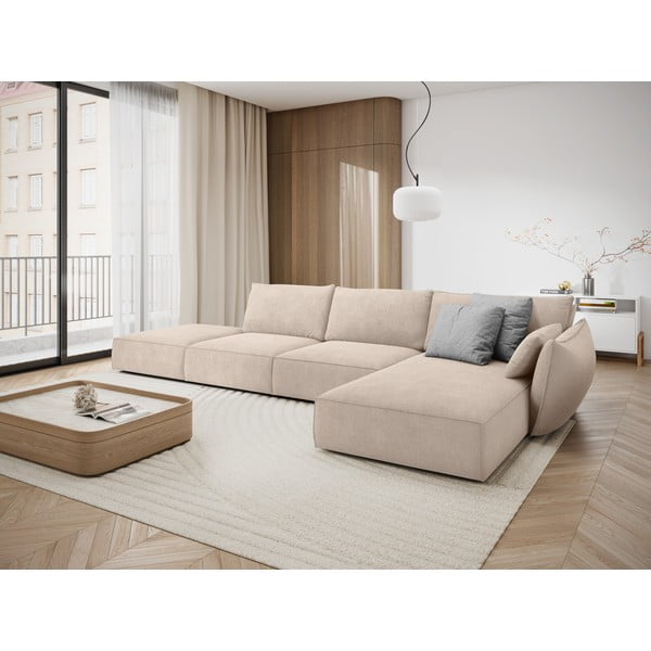 Bēšs stūra dīvāns (labais stūris) Vanda – Mazzini Sofas-image-1