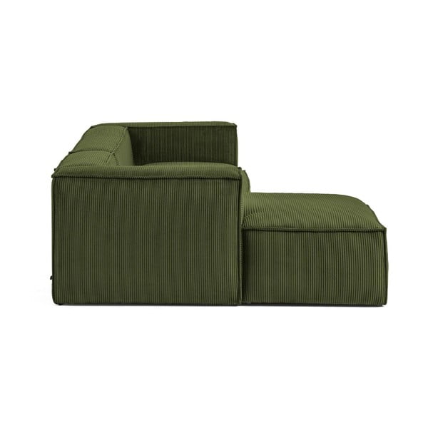 Zaļš velveta stūra dīvāns (ar kreiso stūri/ar zvilni) Blok – Kave Home-image-3