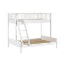 Balta dižskābarža masīvkoka divstāvu bērnu gulta ar redelēm 140x200/90x200 cm Forrest – Vipack