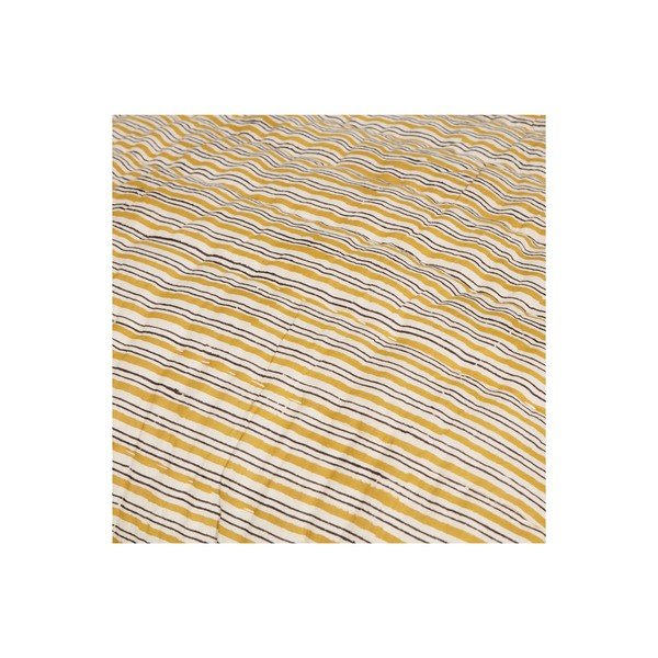 Sinepju dzeltens kokvilnas gultas pārklājs divguļamai gultai 220x265 cm Chevron – BePureHome-image-4