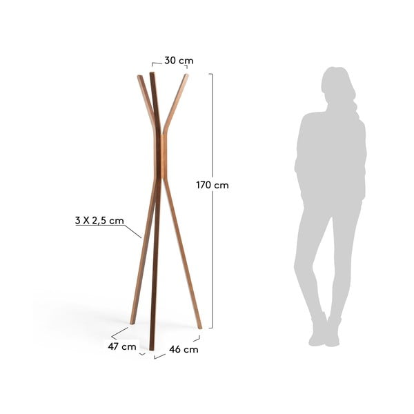 Brūns pakaramais ar valriekstu koka imitāciju Kave Home Benzara-image-3