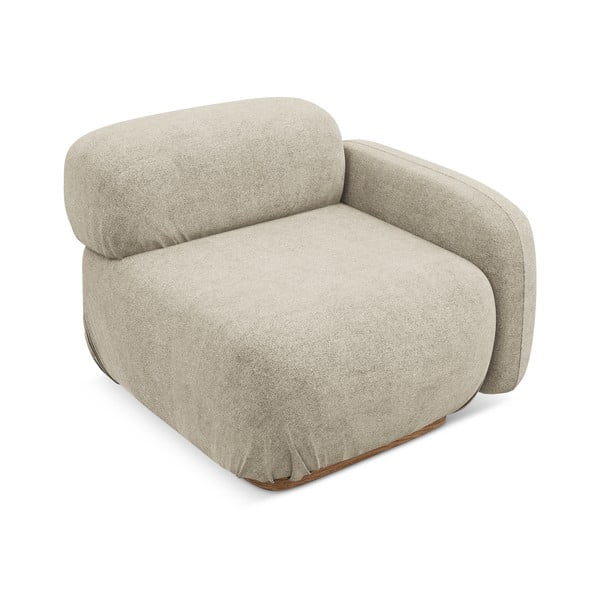 Bēša modulārā dīvāna daļa no buklē auduma (ar labo stūri) Ailani – Makamii-image-3