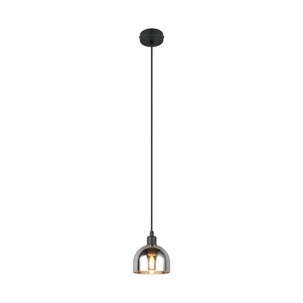 Melna/sudraba krāsas piekaramā lampa ar stikla abažūru ø 12 cm Molly – Trio-image-1