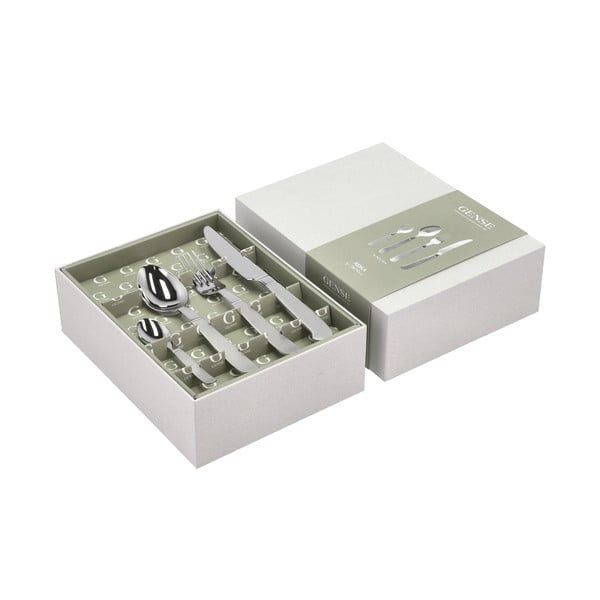 Sudraba krāsas nerūsējošā tērauda galda piederumi (16 gab.) Rejka – Gense-image-1