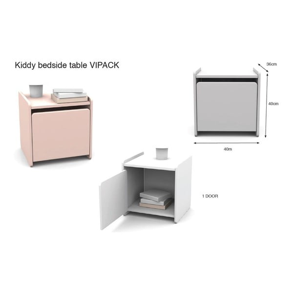 Piparmētru zaļš naktsgaldiņš Vipack Kiddy-image-3