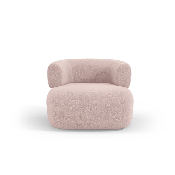 Gaiši rozā atpūtas krēsls no buklē auduma Jenny – Micadoni Home