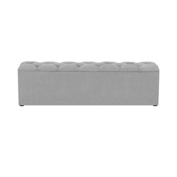 Pelēks pufs ar uzglabāšanas vietu Kooko Home Manna, 47 x 180 cm-image-1