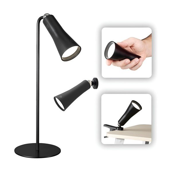 Matēti melna metāla LED galda lampa (augstums 36 cm) Maxi – Reality-image-1